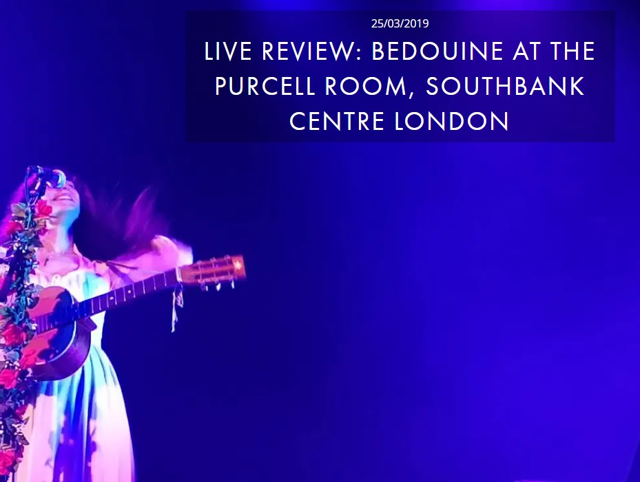 BEDOUINE AT THE PURCELL ROOM, SOUTHBANK CENTRE LONDON